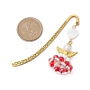 Heart Angel Glass Seed & Plastic Pearl Pendant Bookmark AJEW-MZ00002-04-3