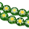 Handmade Millefiori Glass Flat Round Bead Strands LK-P011-21-3