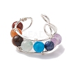 Chakra Theme Natural & Synthetic Mixed Gemstone Cuff Earrings EJEW-JE05698-01-4