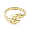 Brass with Cubic Zirconia Open Cuff Rings RJEW-Z017-01G-2