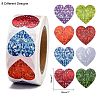 Heart Shaped Stickers Roll X-DIY-K027-A16-3