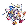 DIY Brass & Epoxy Resin Butterfly Wing Dangle Earring Jewelry Kits DIY-TA0010-65B-2