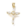 Brass Micro Pave Clear Cubic Zirconia Pendants CU-CBA9883-05B-G-1