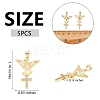5Pcs Brass Micro Pave Clear Cubic Zirconia Pendants ZIRC-SZ0003-21-7