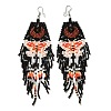 Bohemia Woven Glass Seed Bead Dangle Earrings EJEW-A046-02B-1