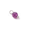 Natural Agate(Dyed & Heated) Faceted Round Charms PALLOY-JF04286-02-4