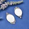 Vintage Tibetan Style Alloy Carved Rose Large Pendant Cabochon Settings TIBEP-N003-28AS-5