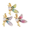 Brass Glass Rhinestone Pendants KK-U035-30G-1