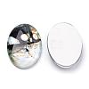 Flat Back Glass Kitten Cabochons GGLA-S034-25x18-024-2