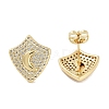 Brass Micro Pave Cubic Zirconia Stud Earrings for Women EJEW-E310-12G-04-2