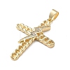 Brass Micro Pave Clear Cubic Zirconia Pendants KK-A212-06H-G-2