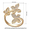 Brass Micro Pave Clear Cubic Zirconia Cuff Rings X1-ZIRC-M117-03G-2