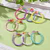 8Pcs 8 Color Opaque Acrylic Faceted Rondelle & Flower Beaded Stretch Bracelets BJEW-JB09100-2