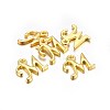 Golden Plated Alloy Letter Pendants PALLOY-J718-01G-M-2