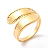 Ion Plating(IP) 304 Stainless Steel Teardrop Open Cuff Ring for Women RJEW-K245-37G-3