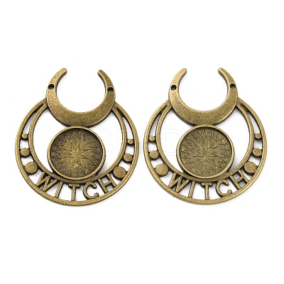 Retro Alloy Pendant Cabochon Settings FIND-C032-01AB-1
