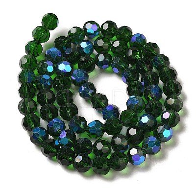 Electroplate Transparent Glass Beads Strands EGLA-A035-T10mm-L10-1