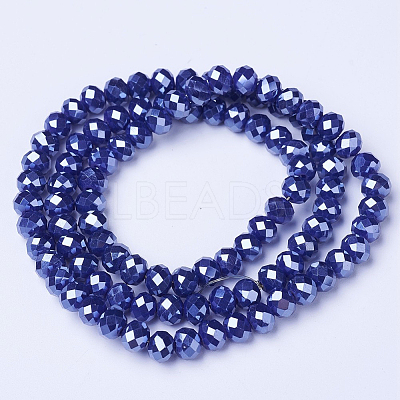 Electroplate Glass Beads Strands EGLA-A034-P6mm-A11-1