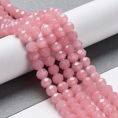 Baking Paint Imitation Jade Glass Bead Strands DGLA-A034-J6MM-A3-1