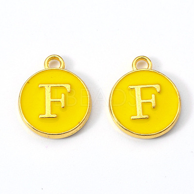 Golden Plated Alloy Enamel Charms ENAM-S118-09F-1