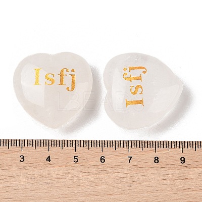 Natural Quartz Crystal Heart Engraving MBTI Figurines Statues for Home Office Desk Decorations X1-G-K353-05G-1
