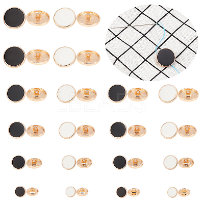40Pcs 10 Style 1-Hole Alloy Shank Buttons DIY-GA0003-56-1