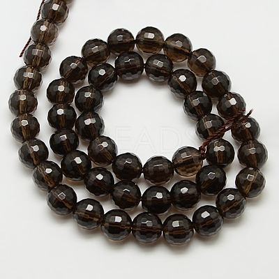 Smoky Quartz Beads Strands GSFR8mm176-128-1