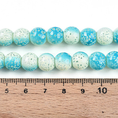 Transparent Baking Paint Glass Beads Strands DGLA-N009-10mm-05-1
