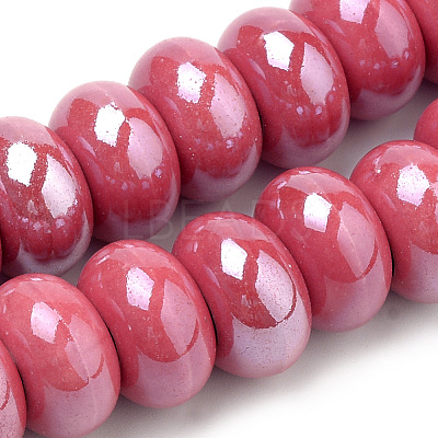 Glazed Porcelain Rondelle Beads PORC-Q219-15x9-F18-1
