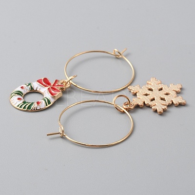 Christmas Zinc Alloy Enamel Wine Glass Charms AJEW-WH0342-70-1
