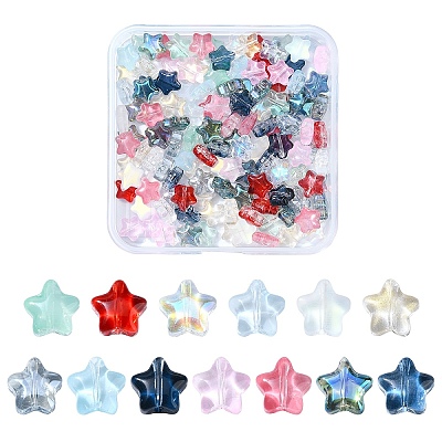 12 Colors Transparent Glass Beads GLAA-YW0003-67-1