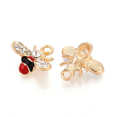 Alloy Rhinestone and Enamel Pendants PALLOY-T092-41G-03-1