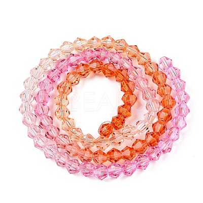 Gradient Color Baking Paint Glass Bead Strands DGLA-A039-T2mm-A04-1