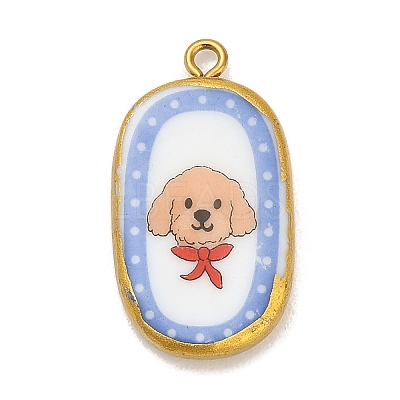 Printed Porcelain Pendants STAS-C183-03B-01-1