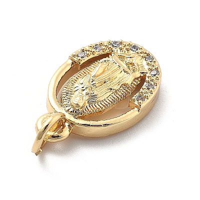 Rack Plating Brass with Cubic Zirconia Pendants KK-Q017-06D-G-1