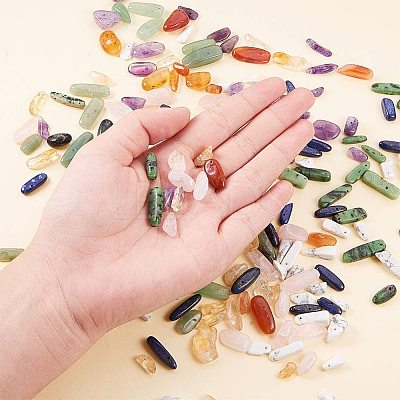 Natural Gemstone Chips Beads G-PH0034-20-1