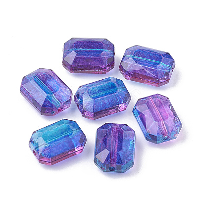 Two Tone Transparent Spray Painted Acrylic Bead ACRP-T005-28-1