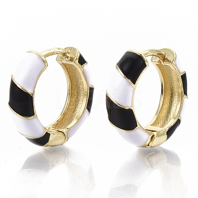 Brass Huggie Hoop Earrings EJEW-S209-04A-1