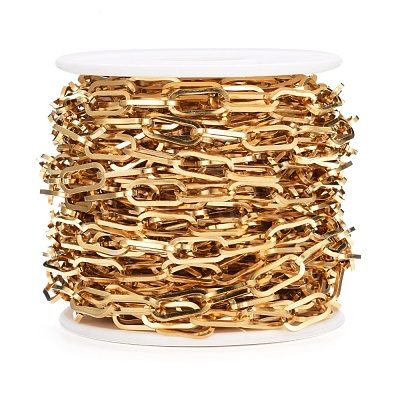 Ion Plating(IP) 304 Stainless Steel Paperclip Chains CHS-D030-02G-1