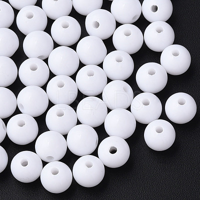 Opaque Acrylic Beads MACR-S370-C8mm-01-1