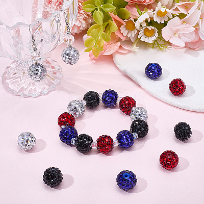 20Pcs 4 Colors Acrylic Rhinestone Beads OACR-SC0003-05-1