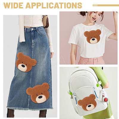 Computerized Embroidery Polyester with Fur Iron on/Sew on Patches DIY-WH0671-397C-1