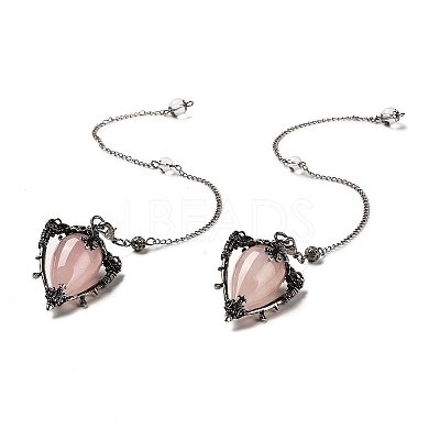 Natural Rose Quartz Triangle Dowsing Pendulum Pendants G-G022-01AS-02-1