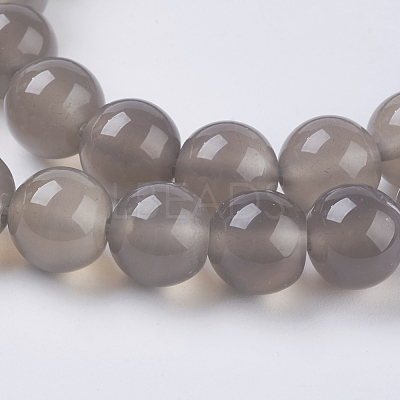 Natural Grey Agate Beads Strands X-G-G583-8mm-08-1