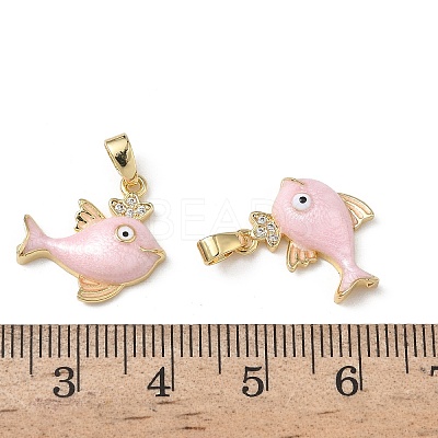 Brass Micro Pave Cubic Zirconia Pendants KK-F924-19A-G01-1