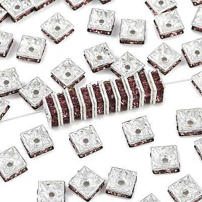 Brass Rhinestone Spacer Beads RSB074NF-17S-1