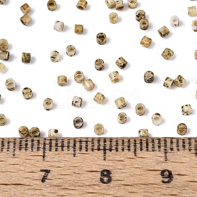 Spray Painted Picasso Cylinder Glass Seed Beads X-GLAA-T028-12A-11-1