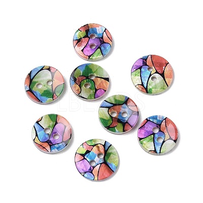 2-Hole Freshwater Shell Buttons SHEL-A004-01G-1