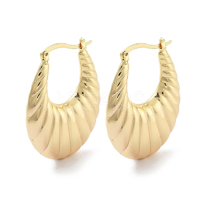 Brass Hoop Earrings EJEW-H301-01G-06-1