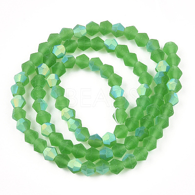 Imitate Austrian Crystal Bicone Frosted Glass Beads Strands EGLA-A039-T6mm-MB03-1